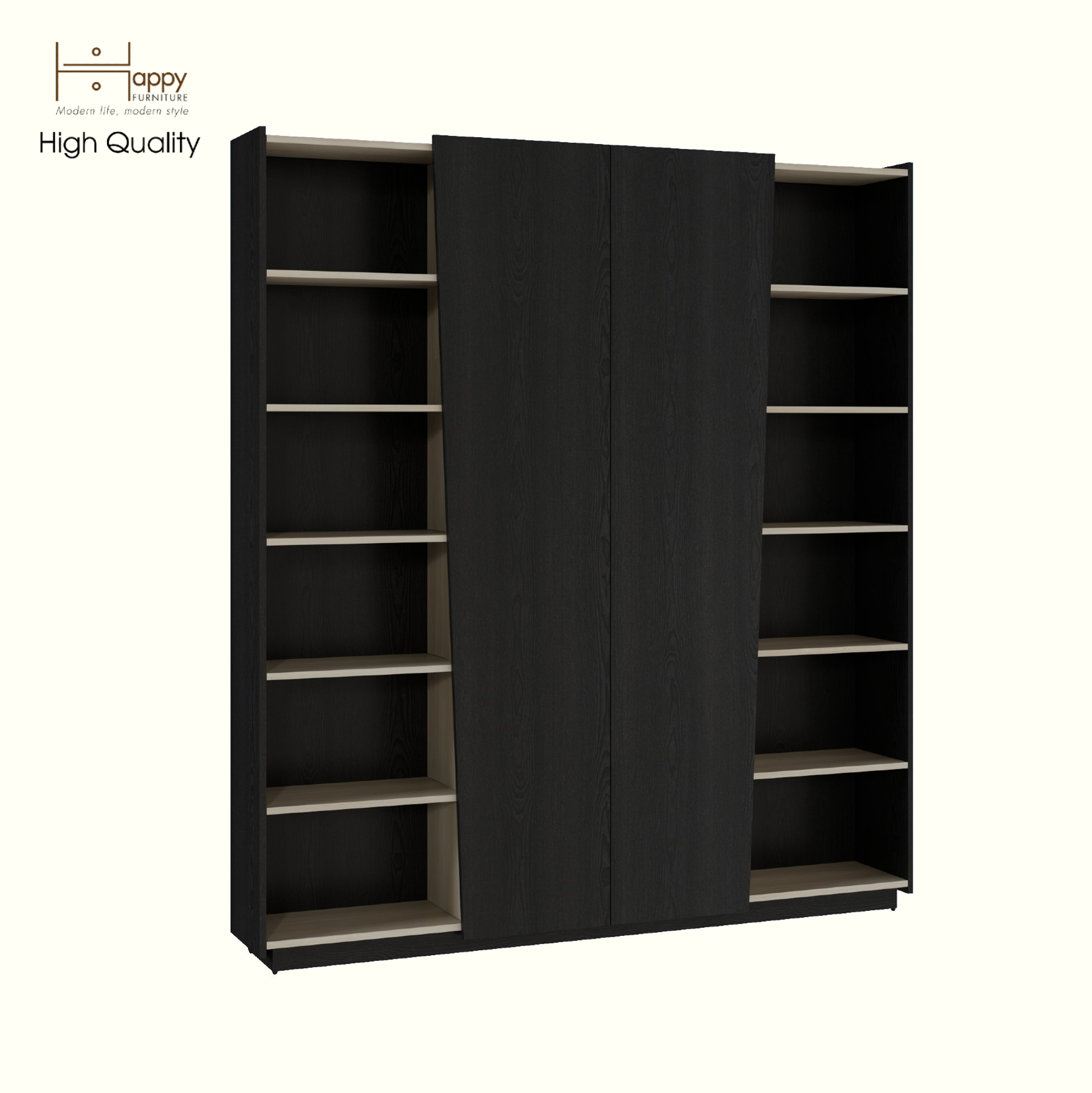 [Happy Home Furniture] VIGGO, Kệ sách 2 cửa mở, 180cm x 28cm x 200cm ( DxRxC), KSA_050