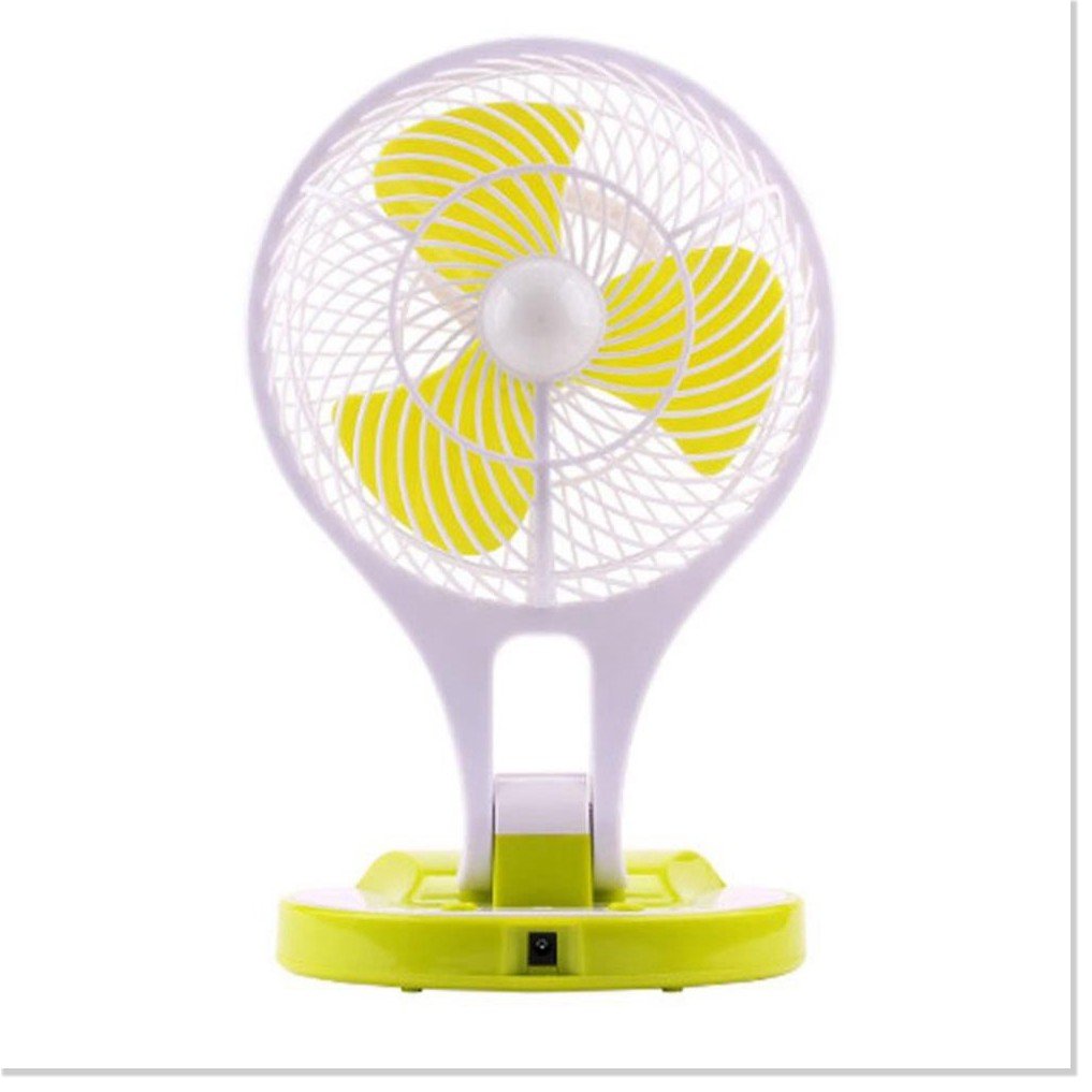 Quạt mini fan gấp gọn 2 chế độ gió để bàn làm việc, bàn học có kèm đèn led tích điện, dễ dàng sử dụng khi mất điện