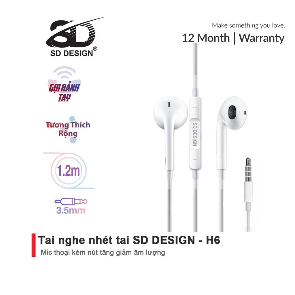 Tai nghe nhét tai SD X15 và H6 dùng cho các dòng điện thoại jack 3.5mm,có mic bảo hành 1 đổi 1