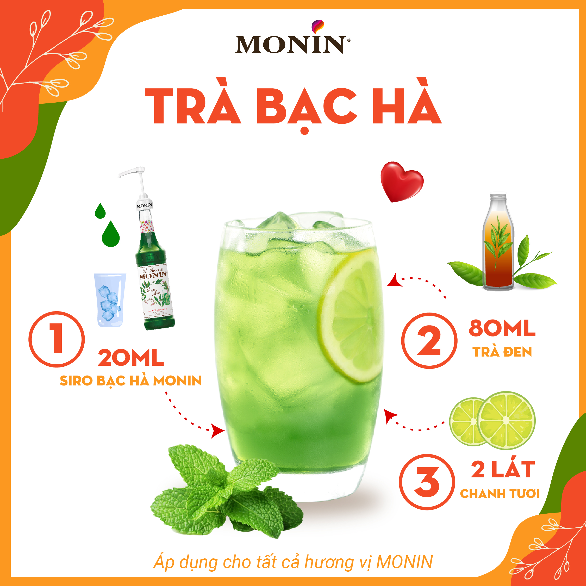 Siro Bạc Hà Xanh MONIN - 700ML