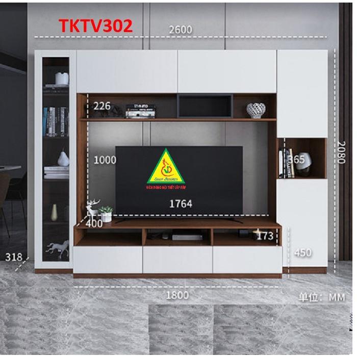 Tủ kệ tivi trang trí phong cách hiện đại TKTV302 - Nội thất lắp ráp Viendong adv
