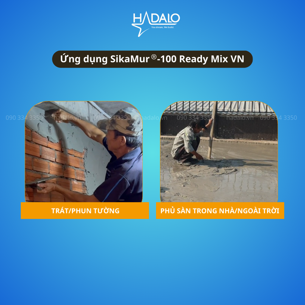 Vữa xây tô trộn sẵn SikaMur 100 Ready Mix VN – Mác 100