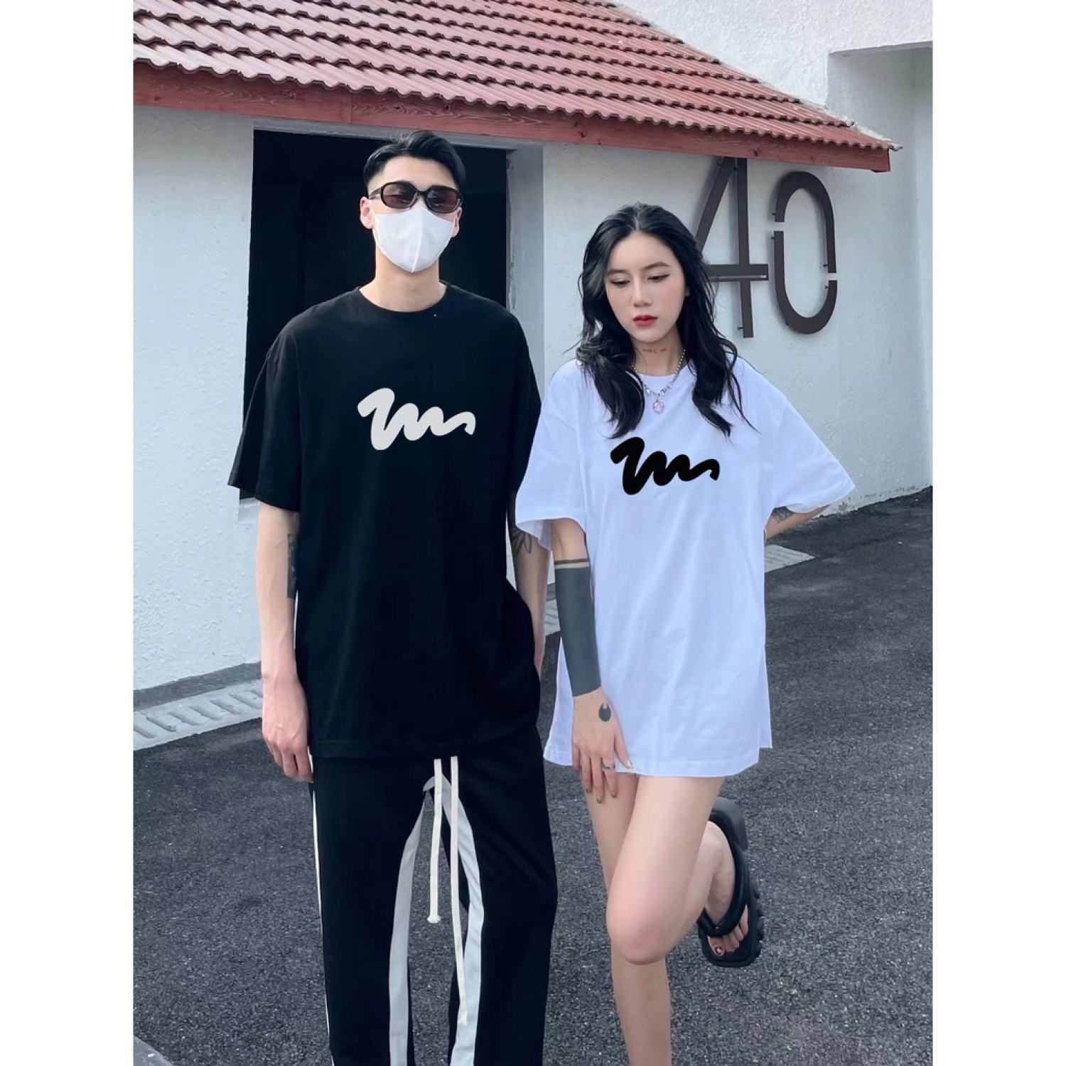 Áo thun nam nữ nét bút, áo phông unisex form rộng chất cotton mát mịn thấm hút mồ hôi