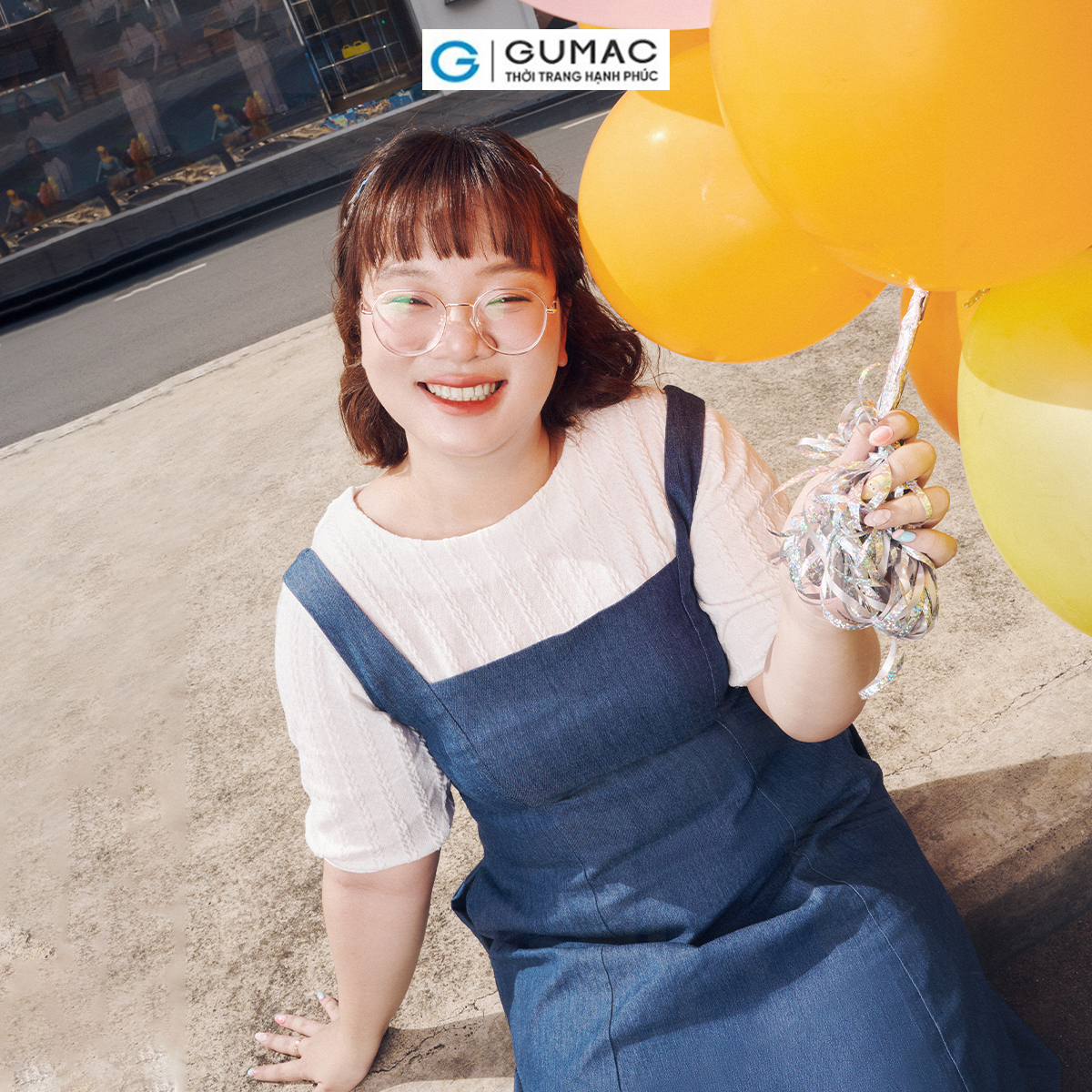 [Có size đến 85kg] Đầm A bigsize cổ vuông thời trang GUMAC DD10035