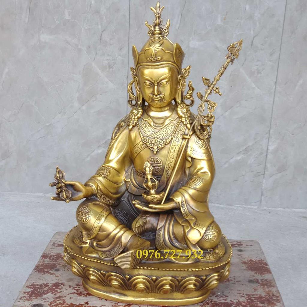 Tượng phật liên hoa sinh bằng đồng cao 30cm, tượng phật liên hoa sinh, bán tượng phật