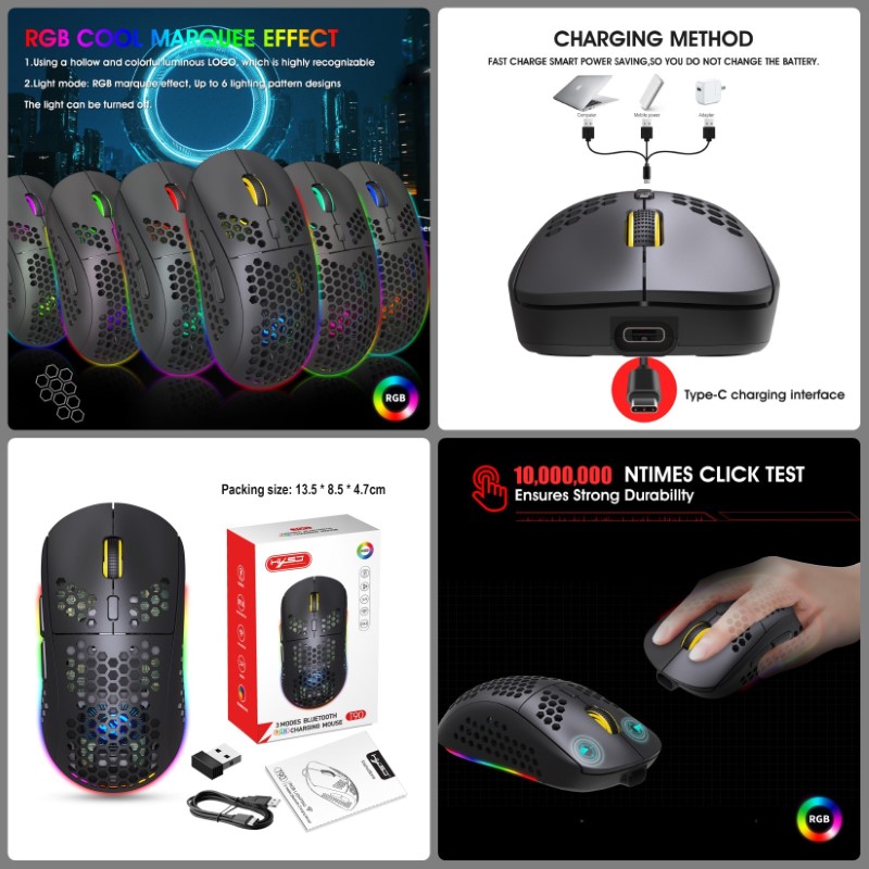 Chuột Led Không Dây Bluetooth T90 Pin Sạc