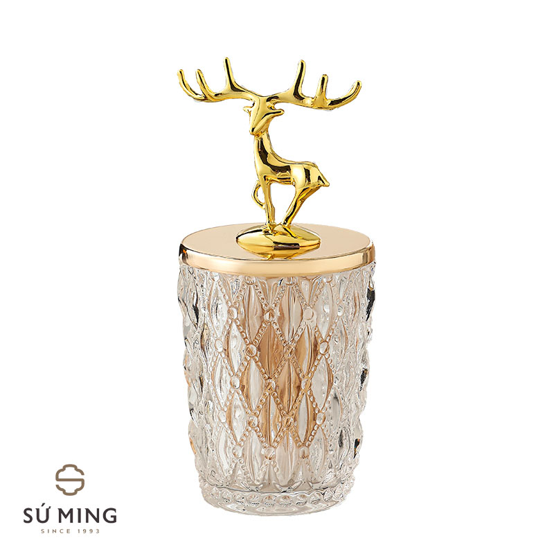 Hũ, lọ thủy tinh lưu trữ tăm, kẹo trang trí bàn uống nước sang trọng, giao hàng nhanh