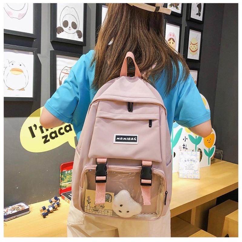 Balo Thời Trang Nam Nữ AMIBAG PHỐI TÚI TRONG BALO THỜI TRANG NAM NỮ TO Ulzzang