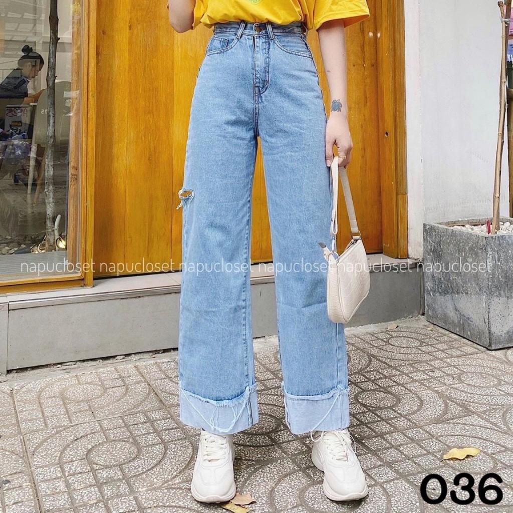 Quần Jeans ống suông dài không dãi Hot 2021