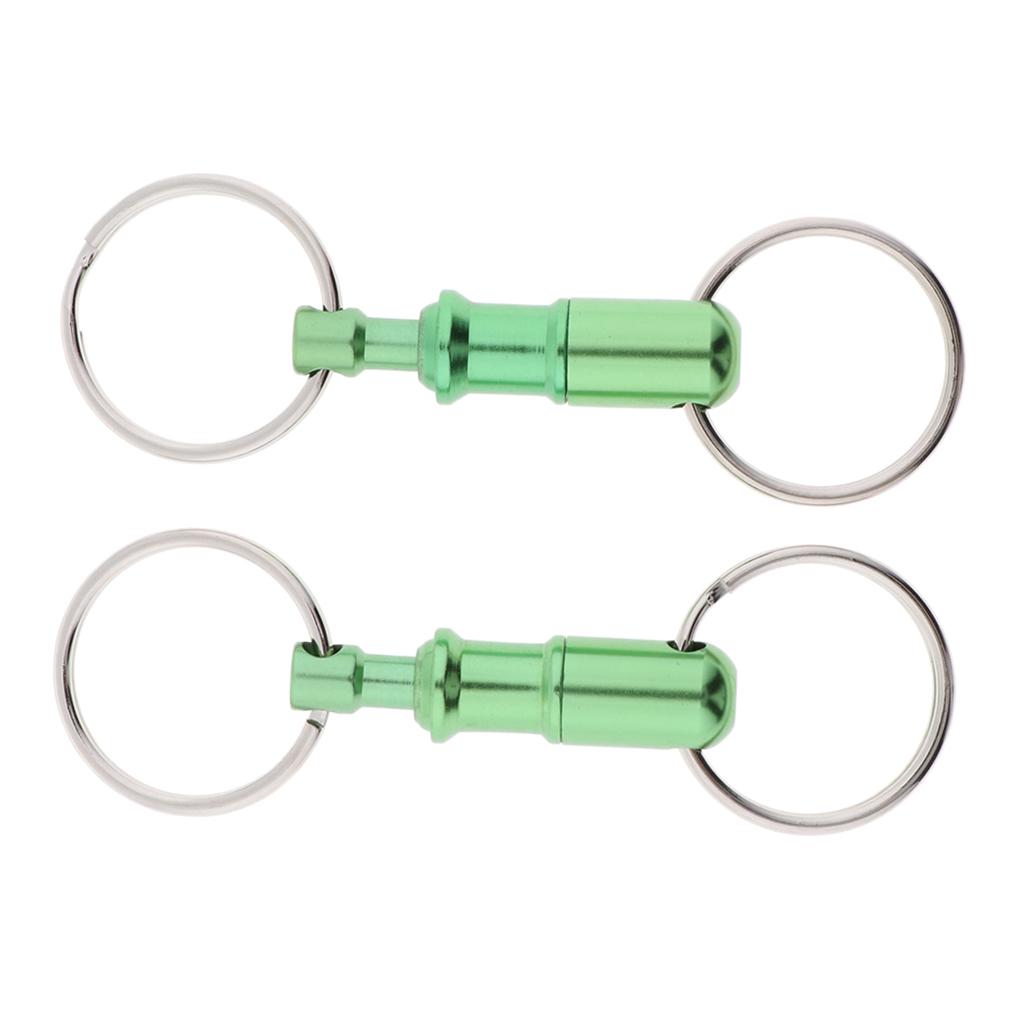 2Pcs/pack Quick Release Keychain, Pull-Apart Removable Keyring with Two Heavy Duty Split Rings Key Accessories