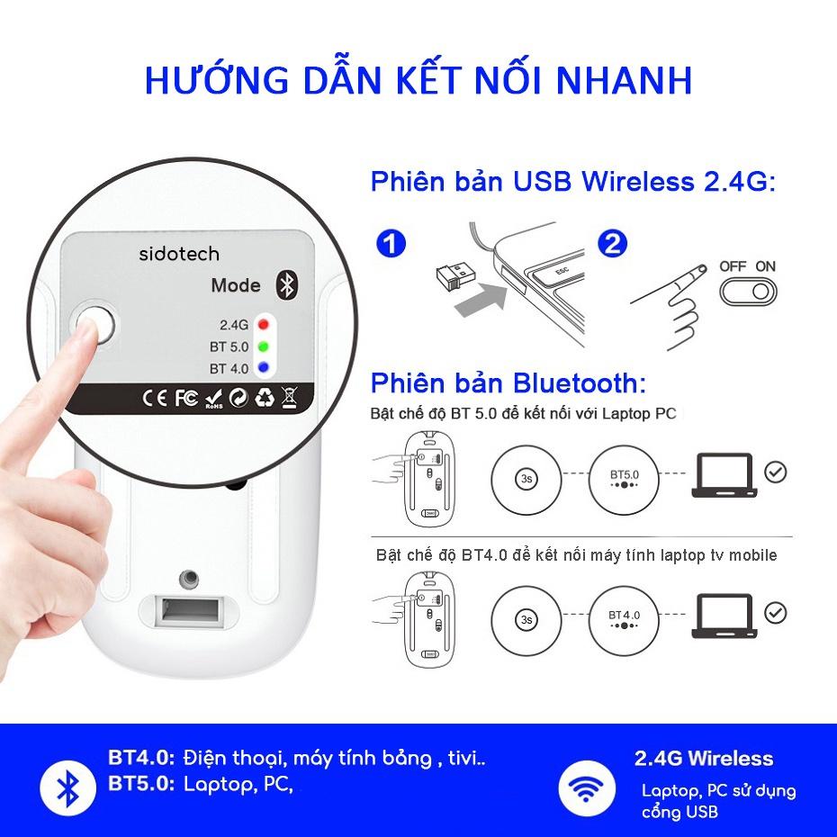 Chuột Bluetooth không dây tự sạc pin TEKKIN INPHIC M1P ko tiếng click - hàng nhập khẩu