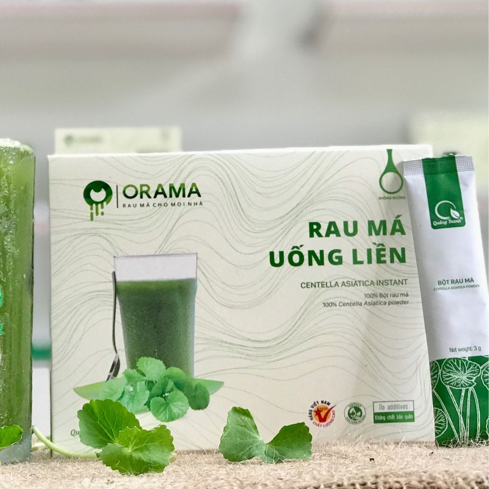 Rau Má Uống Liền ORAMA không đường 15x3g- rau má tươi nguyên chất, tăng cường dinh dưỡng