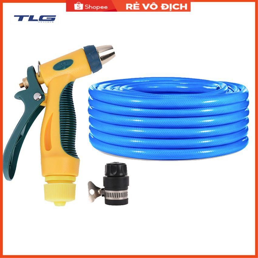 Bộ dây vòi xịt nước rửa xe,tưới cây tăng áp 3 lần 15m (nối nhựa đen 713-2)