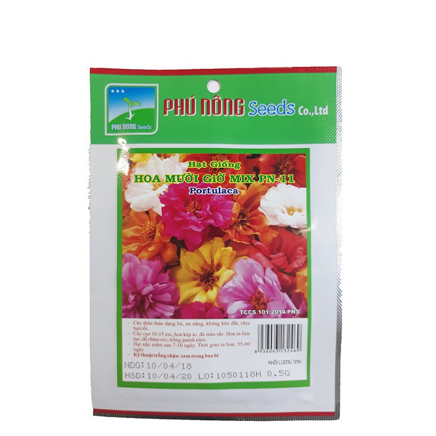 Hạt Giống Hoa Mười Giờ Mix Phú Nông - Gói 500mg - Dễ Trồng, Chịu Hạn Tốt, Hoa Kép To, Đủ Sắc VTNN Nông Điền Trang