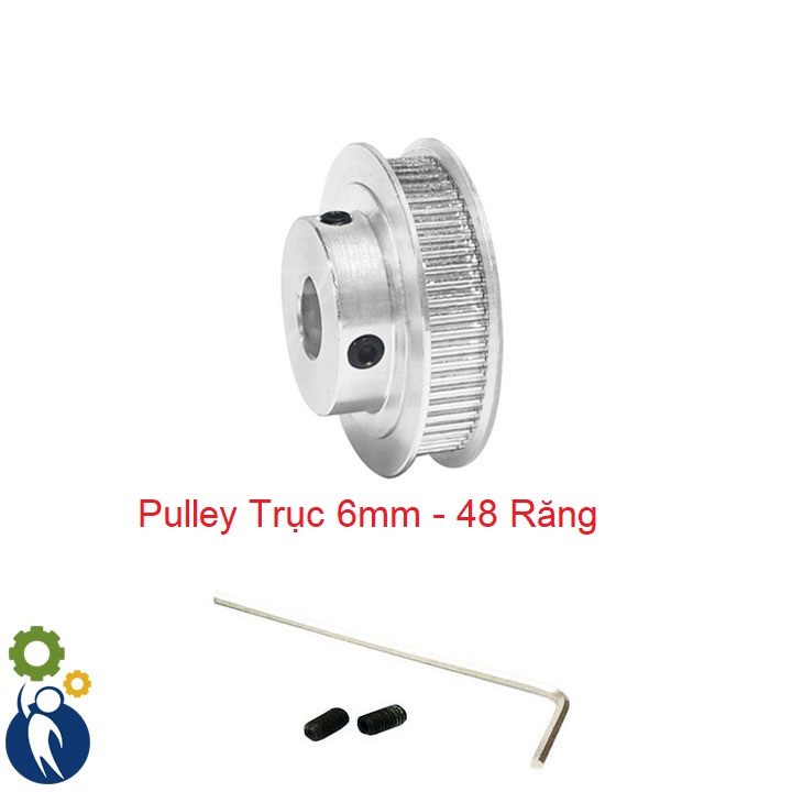 Buly, Puly, Pulley Trục 6mm - 48 Răng, sử dụng với dây đai 2GT-6mm