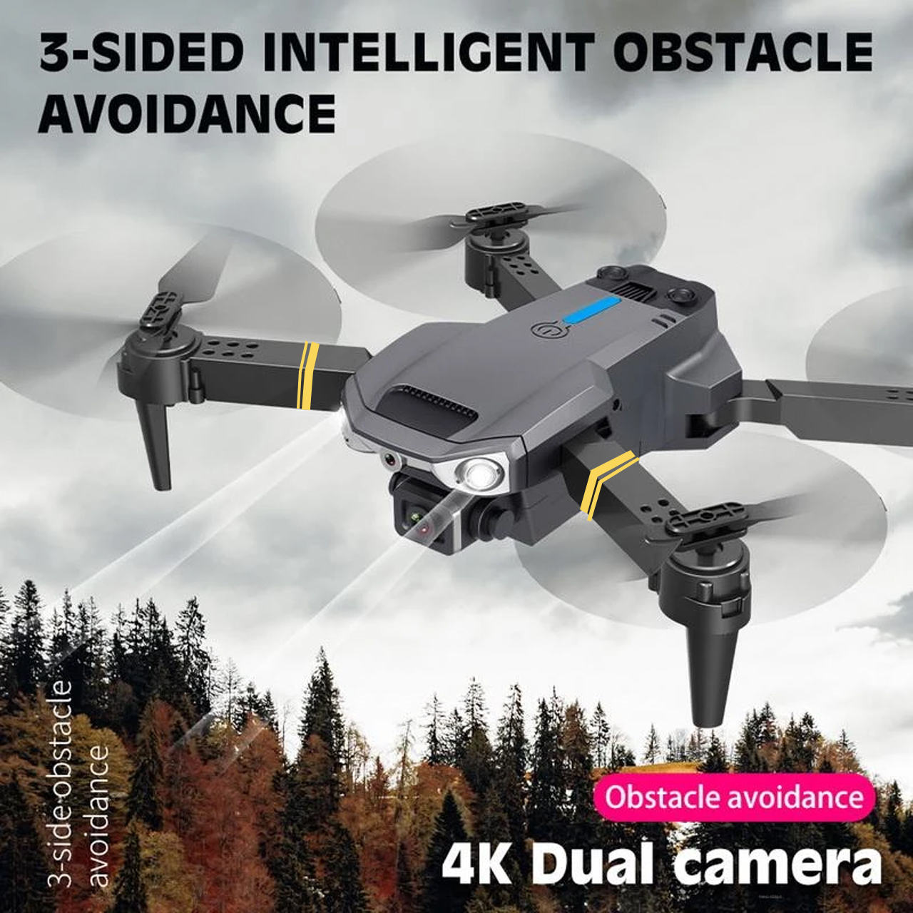 Flycam E88 máy bay điều khiển từ xa camera kép Quadcopter UAV Với Bản Nâng Cấp 720P / 1080P / 4K HD FPV GPS WiFi - Hàng Chính Hãng