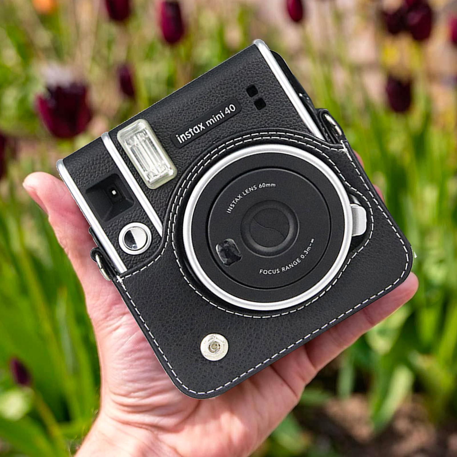 Mini 40 Retro PU bảo vệ túi bảo vệ vỏ bọc cho Fujifilm Instax Instant Film Photo Camera với vai Dây đeo có thể tháo rời