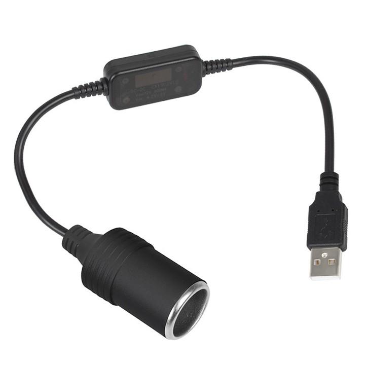 Dây Cáp Chuyển Đổi USB-5V Sang Ổ Cắm Đầu Tẩu 12V-8W - Vol