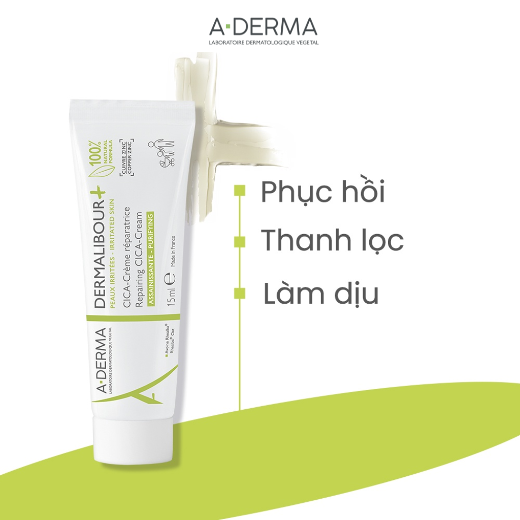 Kem làm dịu da giúp phục hồi da kích ứng A-DERMA DERMALIBOUR+ REPAIRING CICA-CREAM