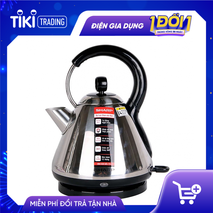 Bình đun siêu tốc Sharp EKJ-17VSD-ST - Hàng Chính Hãng