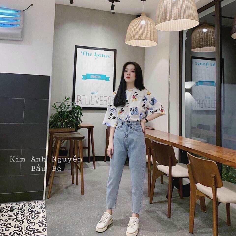 Quần baggy jean nữ trơn size đại