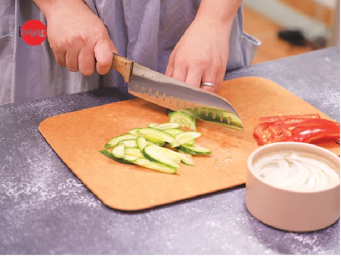 Dao Santoku 7&quot; cán gỗ iMat