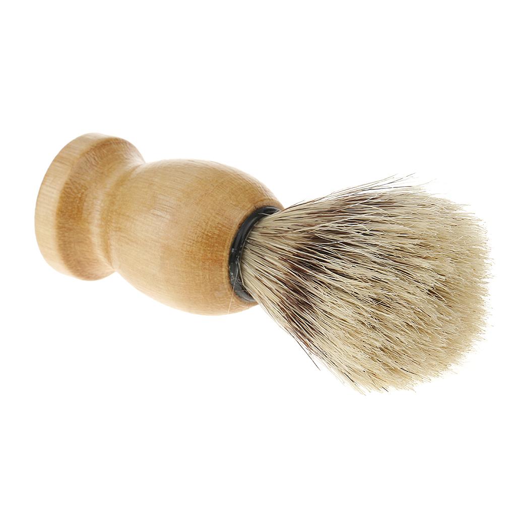 Soft Professional Barber Salon Home Hair Beard Shave Shaving Brush Wooden Handle Tool