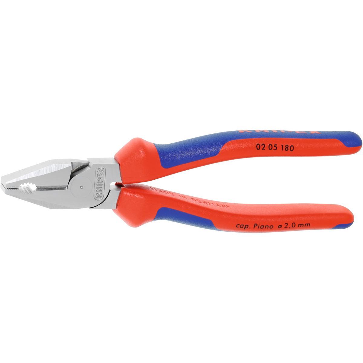 KÌM ĐA NĂNG KNIPEX MẠ CHROME, TAY CẦM CÓ GỜ 180MM 02 05 180