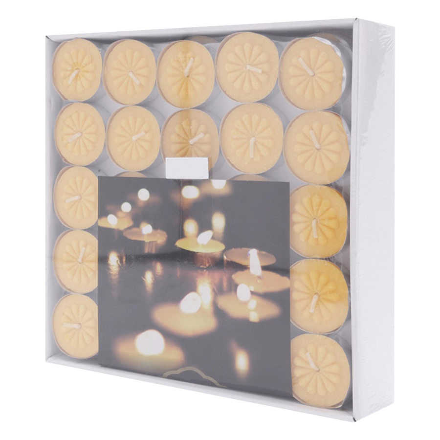 Hộp 100 Nến Tealight Bông Mai Nycandle FtraMart Candle (Vàng)