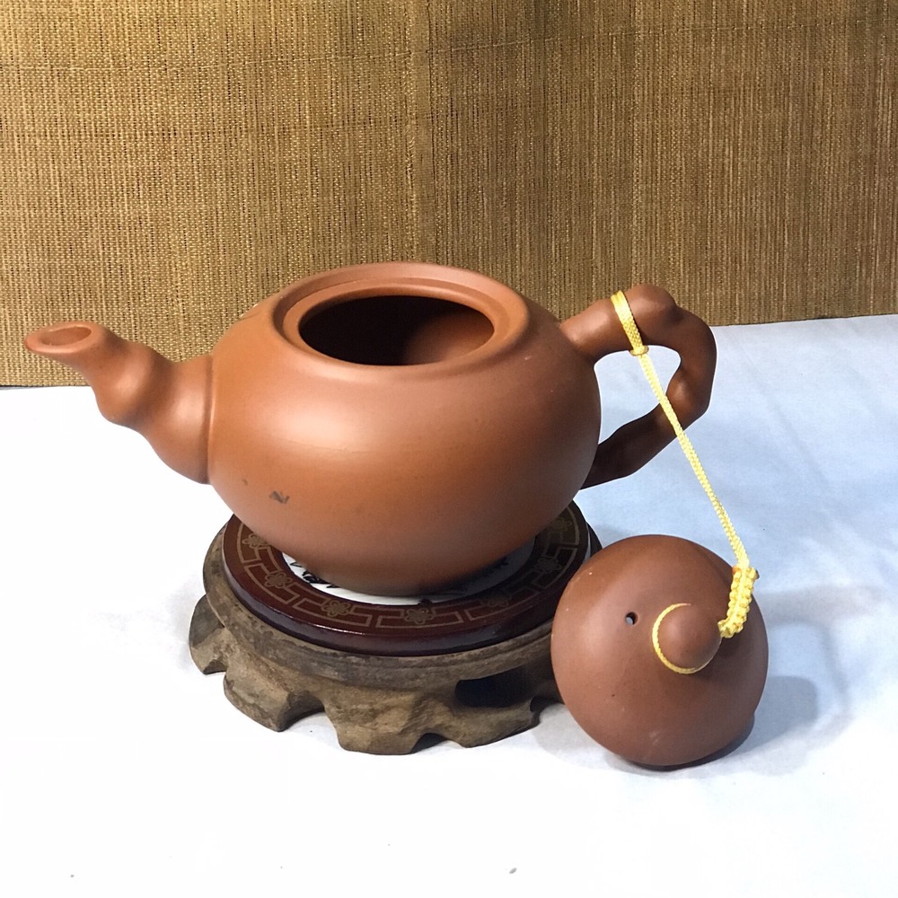 Ấm Trà Đạo Gốm Tử Sa Bát Tràng Vẽ Mai Trắng Dáng Trúc Đoạn Dung Tích 220ml ATSML 013