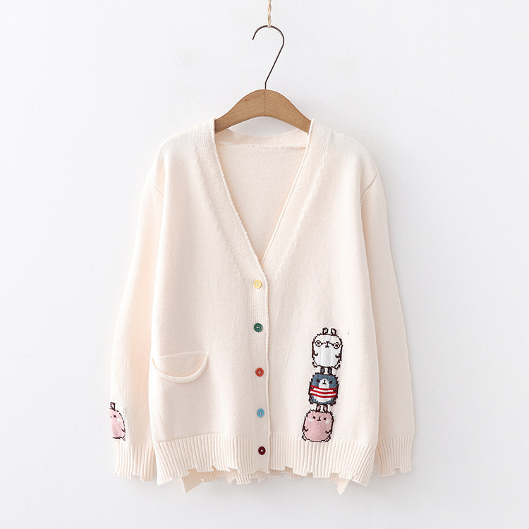 Áo Khoác Len Cardigan Họa Tiết Xinh 