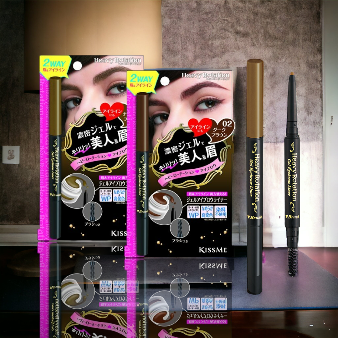 Bút Gel 2 Trong 1 Kẻ Lông Mày Và Mí Mắt Siêu Mịn Chống Trôi Kissme Heavy Rotation Gel Eyebrow Liner