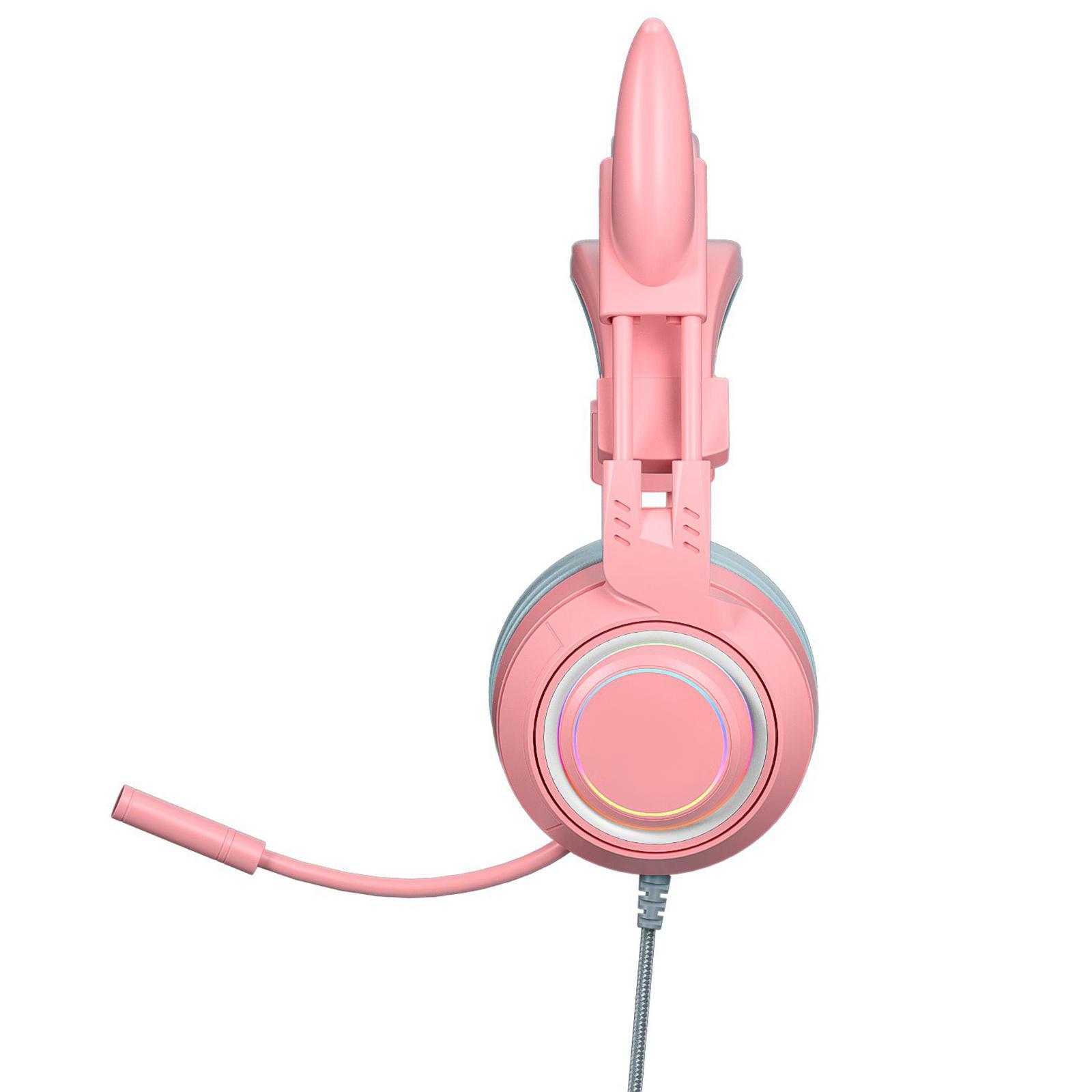 Wired Gaming Headset, Lighting with Ear Headphones for Laptop Desktop