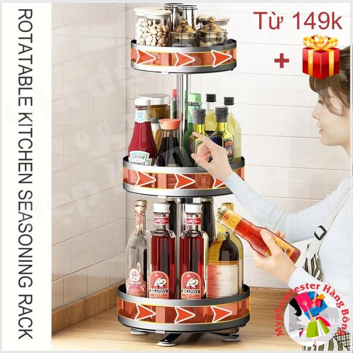 Kệ THÉP đen, kệ đen tròn/vuông xoay 360*cao cấp 2 tầng, 3 tầng