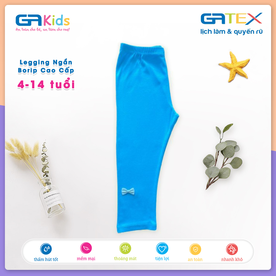 Set Combo 2 Quần Legging Ngắn Borip GATEX Cotton Cao Cấp Bé Gái GAKIDS từ 4 đến 14 tuổi