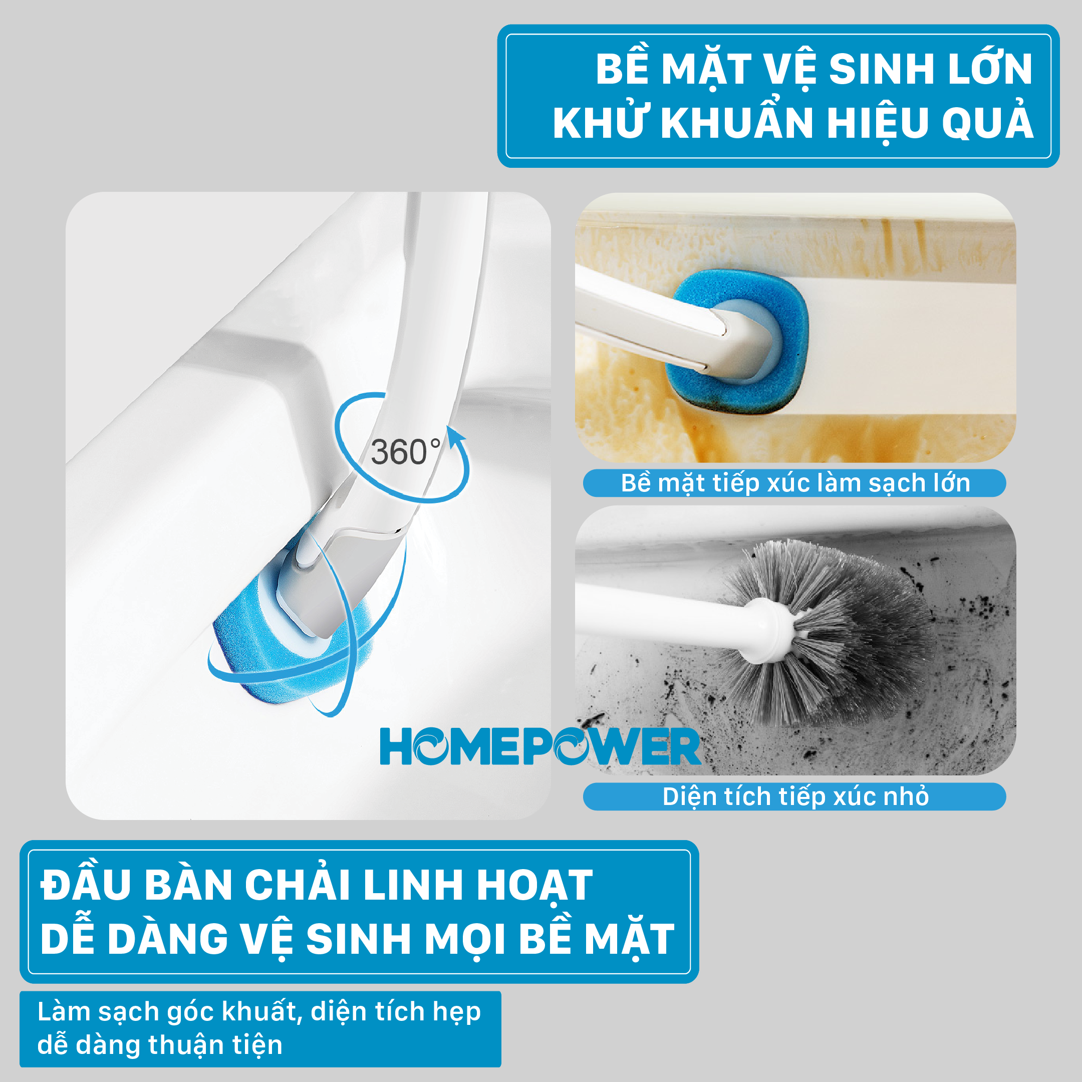 Chổi Cọ Nhà Vệ Sinh, Bồn Cầu Dùng 1 Lần Treo Tường Tiện Lợi Homepower TP-01