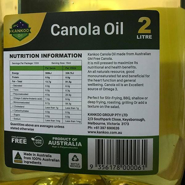 Dầu ăn hạt cải nguyên chất Kankoo 2L nhập khẩu chuẩn Úc