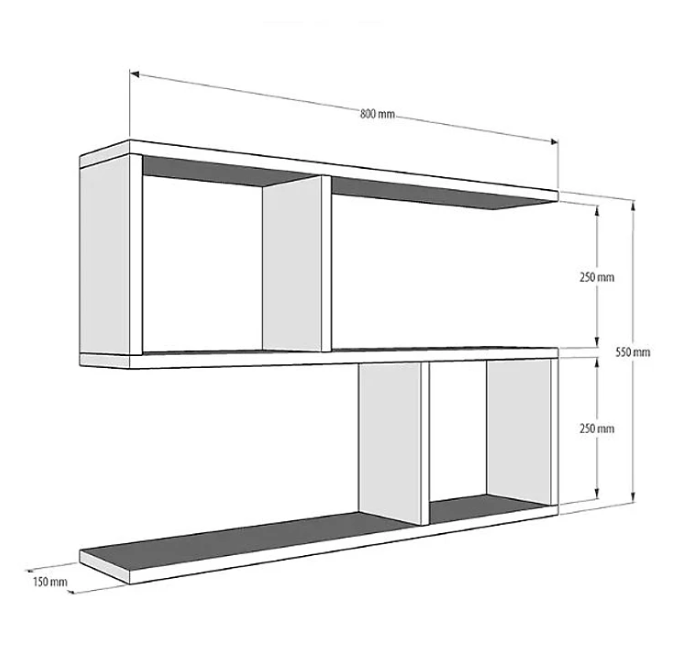 Kệ Gỗ Treo Tường 3 Tầng Tundo CTKT36 KT 80/58 x 55 x 15cm