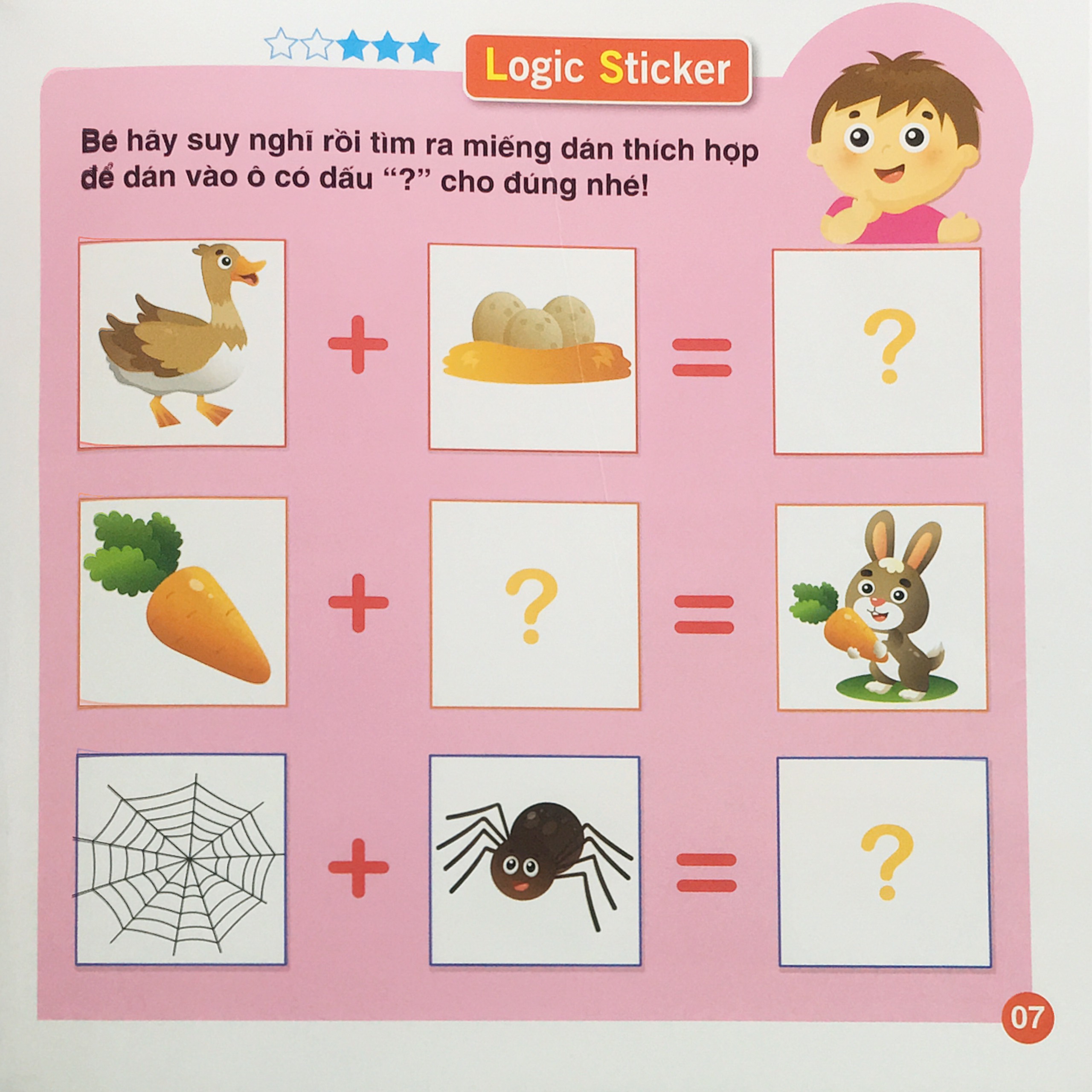 Logic Sticker for kids - dán hình phát triển tư duy cho bé ( Bộ 4 cuốn)