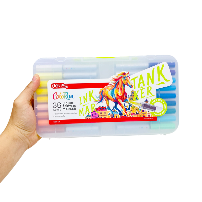 Deli - Hộp 36 Bút Acrylic Marker Mực Lỏng EC199-36