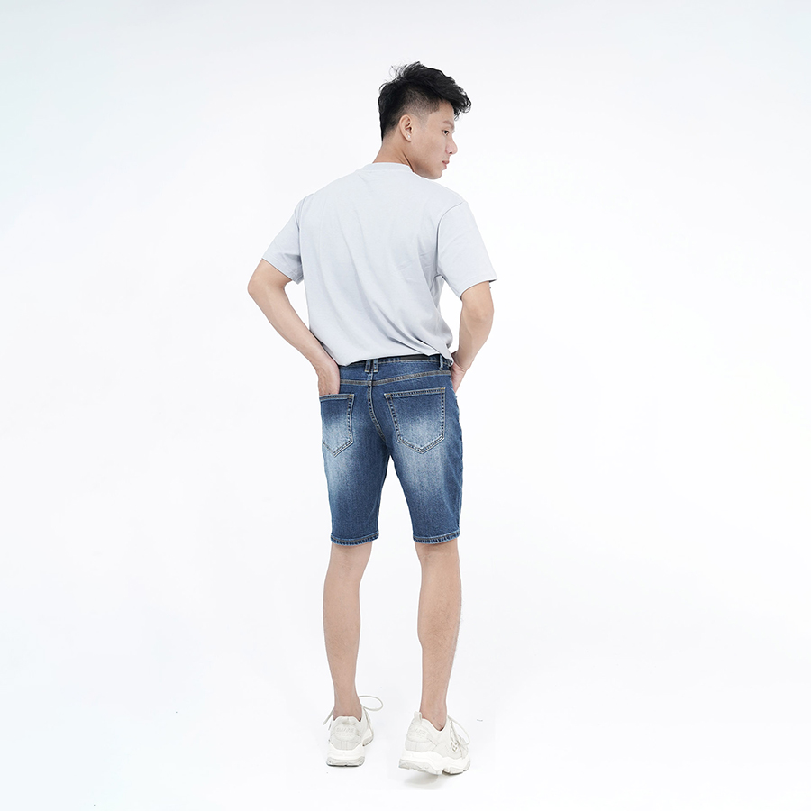 Quần Short Jeans Nam Cao Cấp HUNTER X-RAYS Form Slimfit Thun Màu Xanh S58