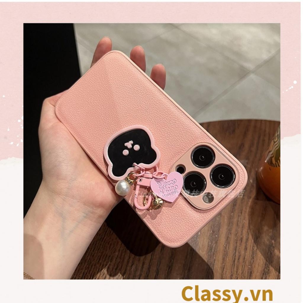 Móc khóa mặt gấu nhựa Classy đính kèm trái tim dễ thương PK1541