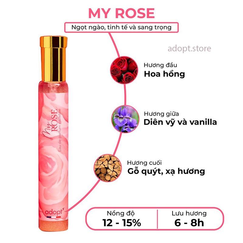 Nước Hoa Nữ 30ml ADOPT' MY ROSE Ngọt Ngào, Tinh Tế, Sang Trọng, Thơm Lâu