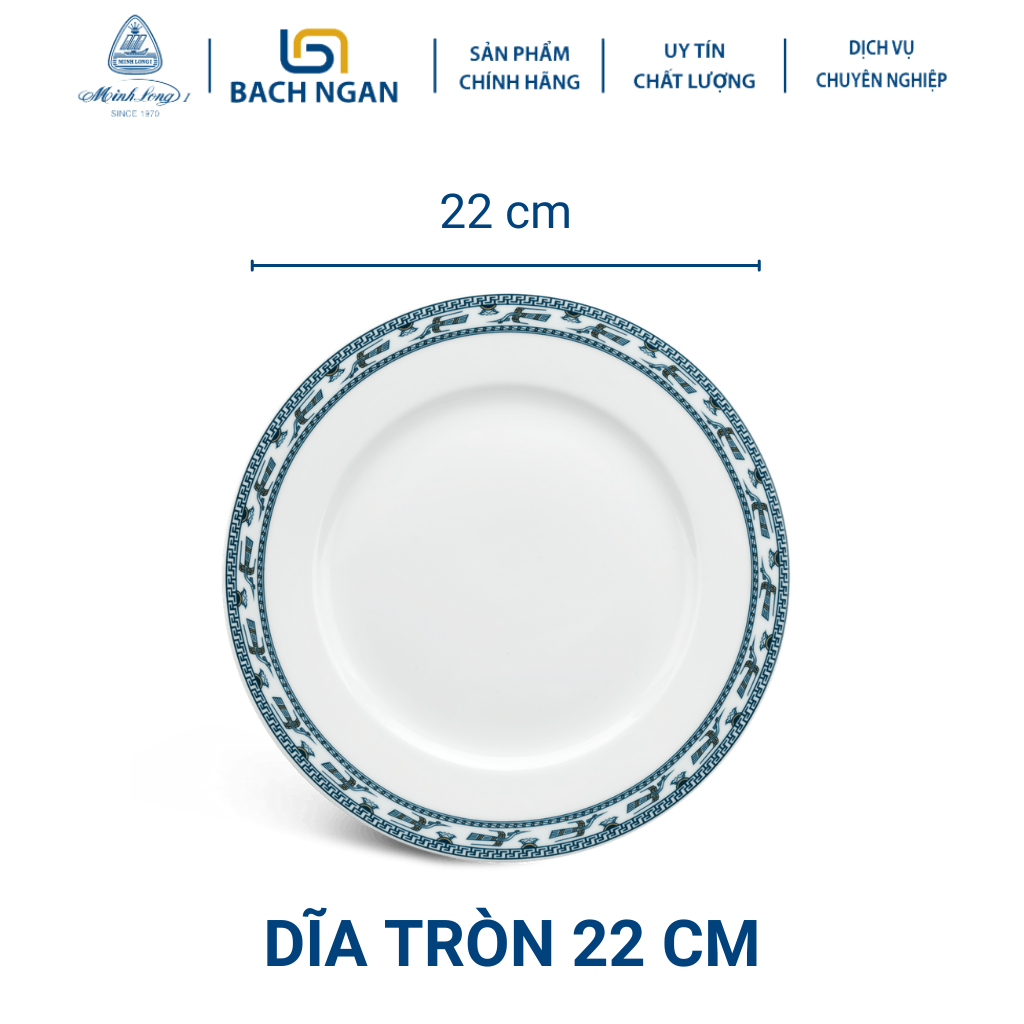 Dĩa tròn Minh Long 22 cm Jasmine Chim Lạc Bằng sứ, Hàng Đẹp, Cao Cấp, Dùng Trong Gia Đình, Đãi Khách, Tặng Quà Tân Gia