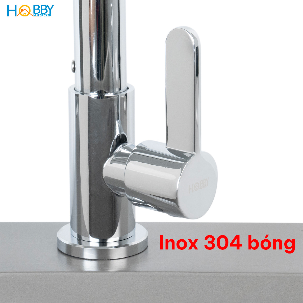Vòi rửa chén lạnh gắn chậu inox 304 bóng khớp bi Hobby home decor RL2