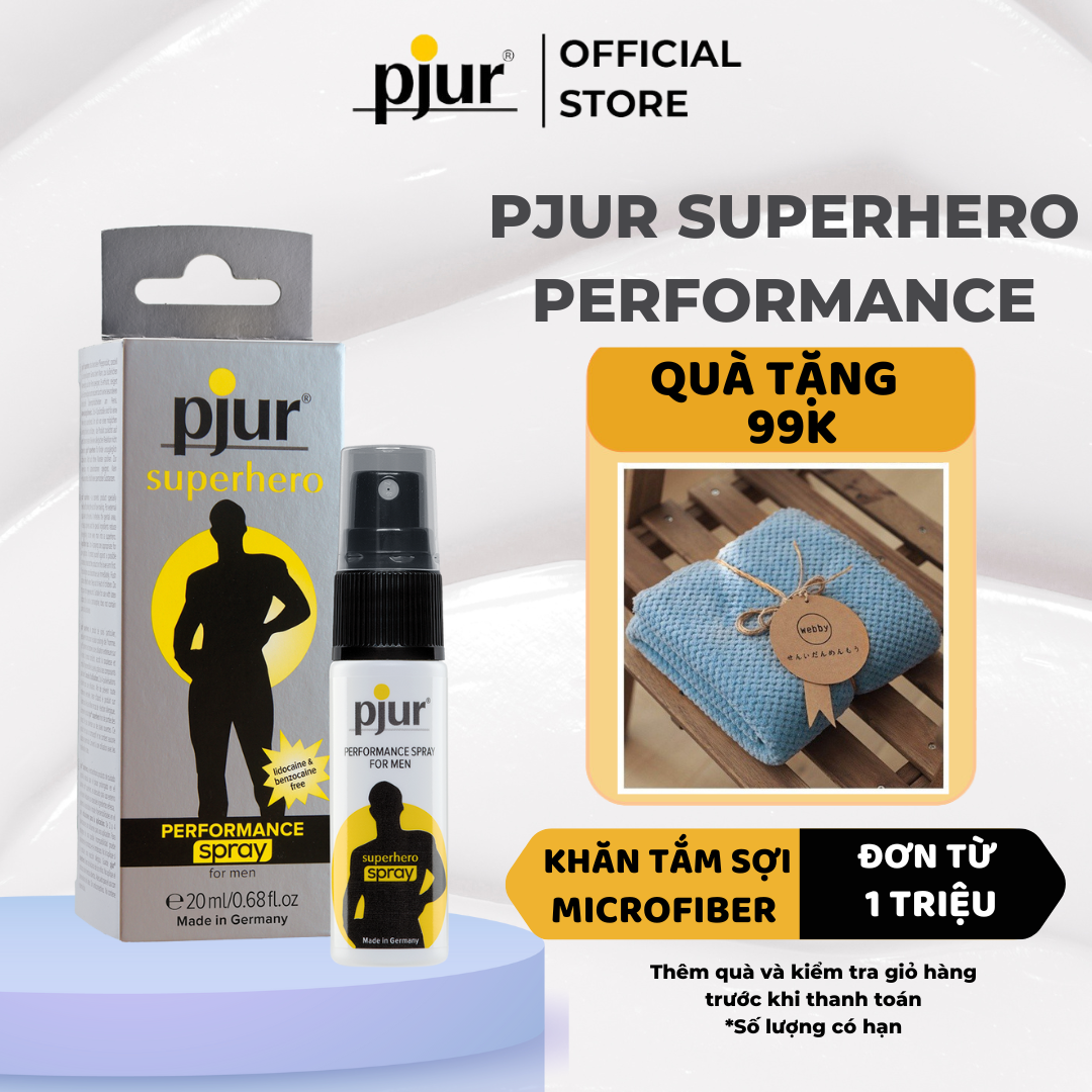 Xịt trì hoãn, kéo dài thời gian ontop sớm cho nam giới Pjur superhero Performance Chai 20ml lành tính an toàn