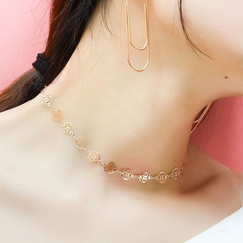 Dây Chuyền Choker Hoa Titan Không Đen TT 2416