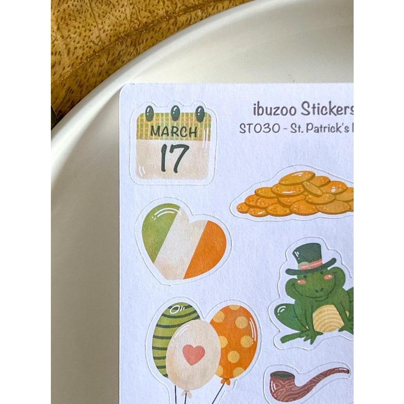 Sticker tự thiết kế - sticker sheet st.patrick'c day - hình dán sổ, nhật kí bullet journal - unim041