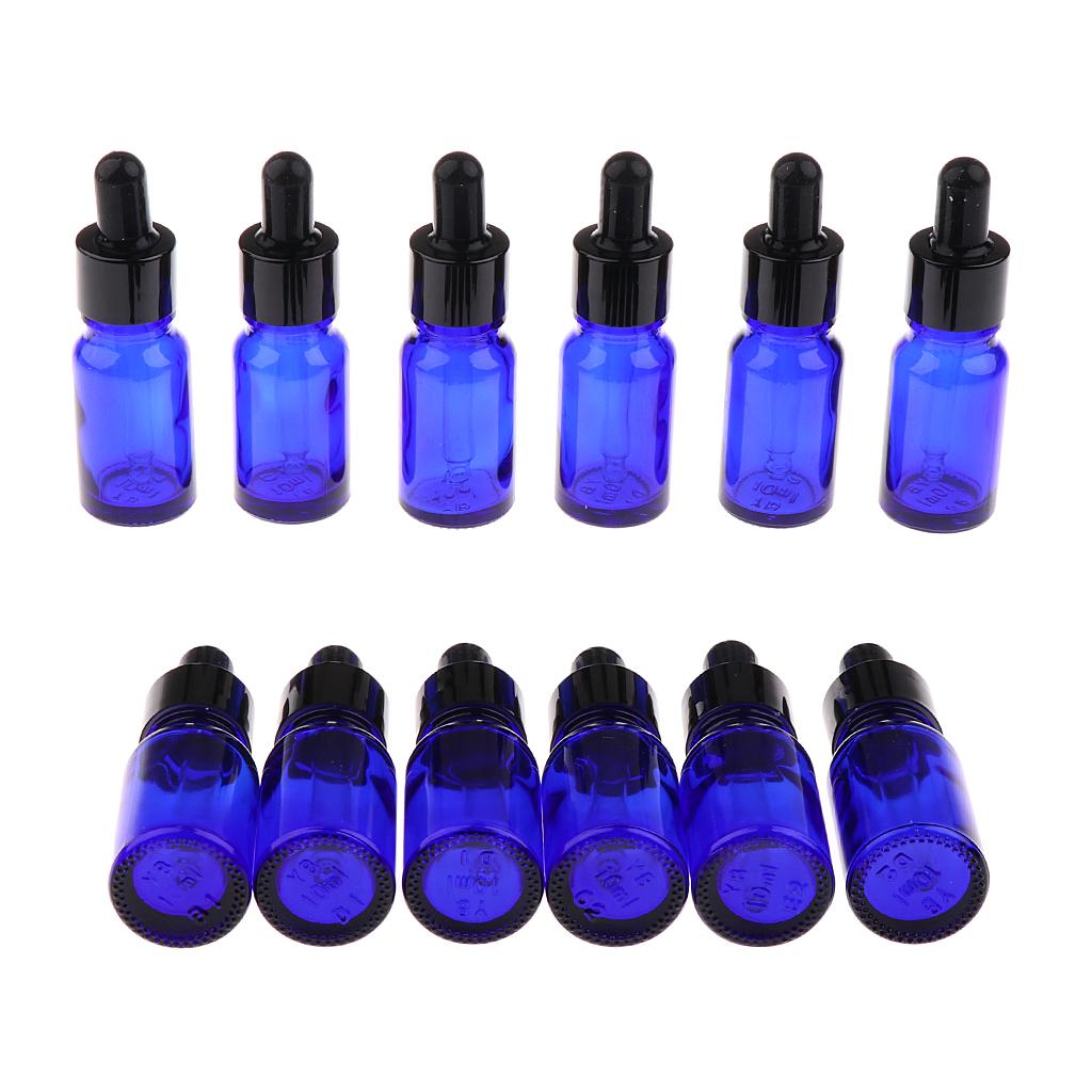12 Pieces Empty Essential Oil Bottle Glass Liquid Aromatherapy Dropper 5ML