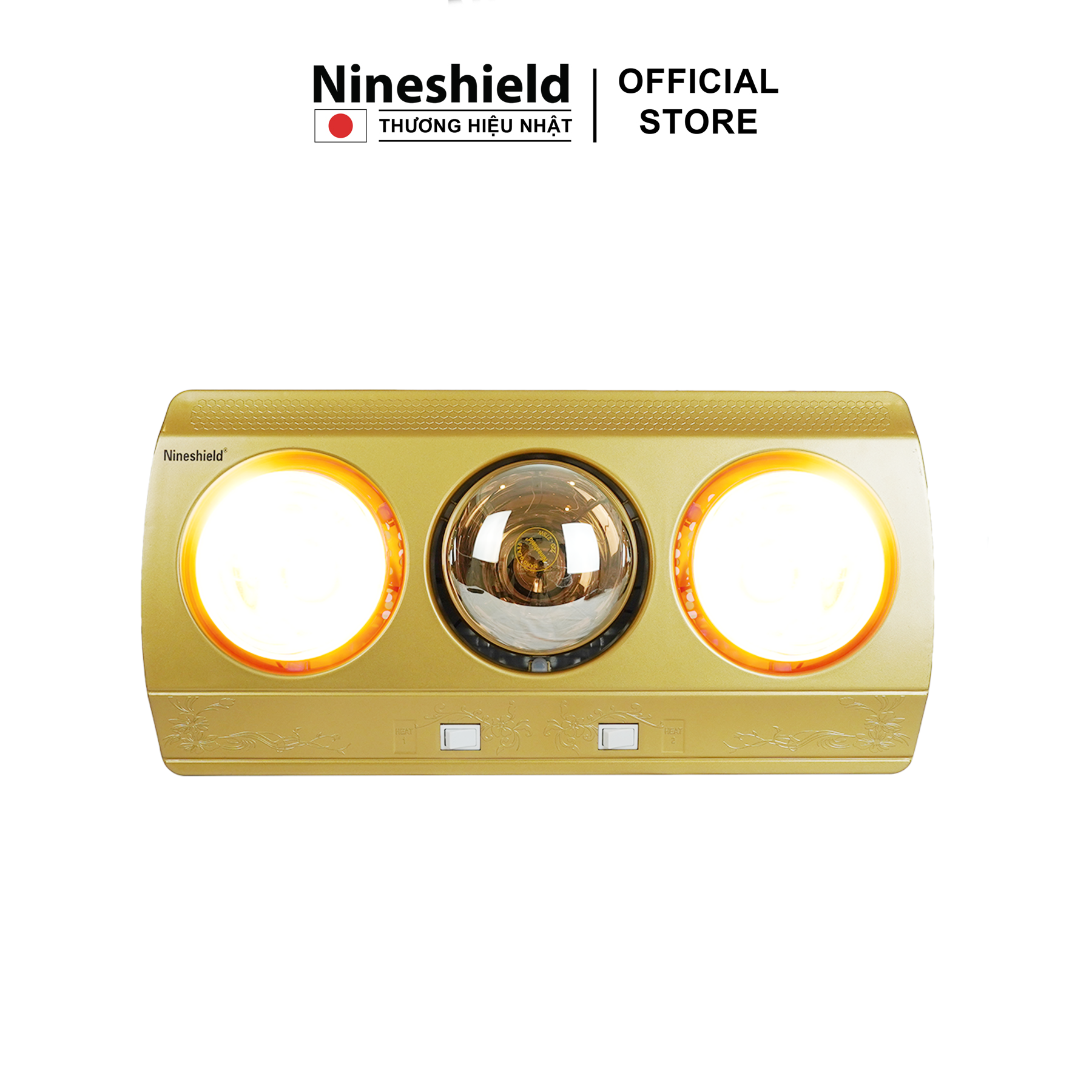 Đèn sưởi nhà tắm 3 bóng hàng chính hãng Nineshield NS043B